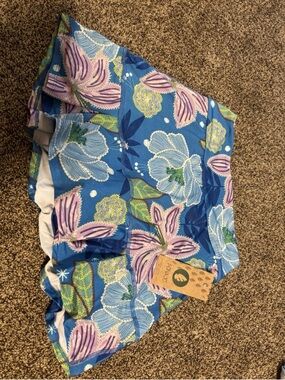 Blue Floral Mini Skirt